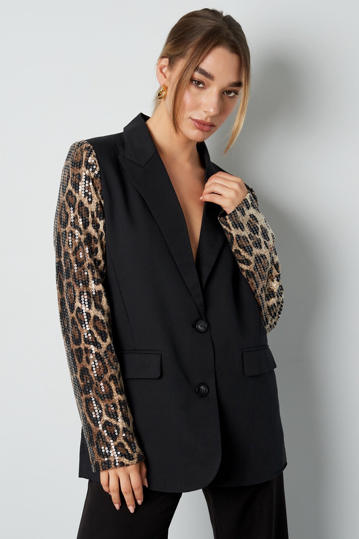 Animal Print Blazer – Schwarz | Yasèmia Clothes Yasèmia