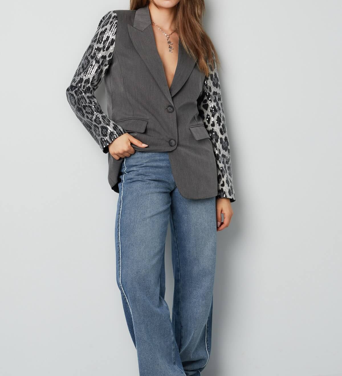 Animal Print Blazer – Schwarz | Yasèmia Clothes Yasèmia