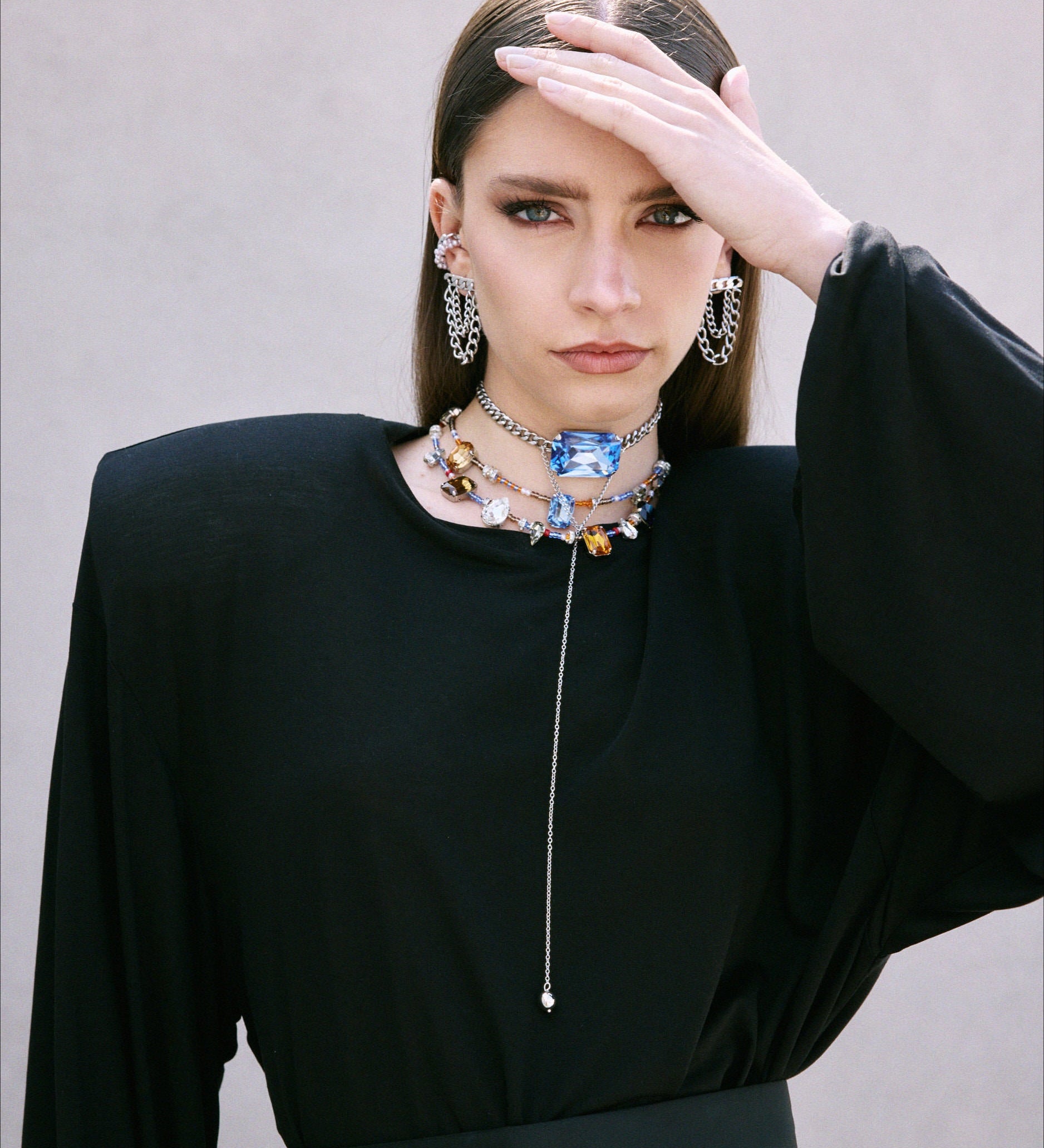 Aria Choker – Silber, Preciosa Kristall & Saphir | Yasèmia Choker Yasèmia