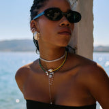 Cayo Ohrringe | Silberversilbertes Set mit Perlen & Ohrmanschette – Yasèmia Earrings Yasèmia