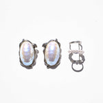 Cayo Ohrringe | Silberversilbertes Set mit Perlen & Ohrmanschette – Yasèmia Earrings Yasèmia