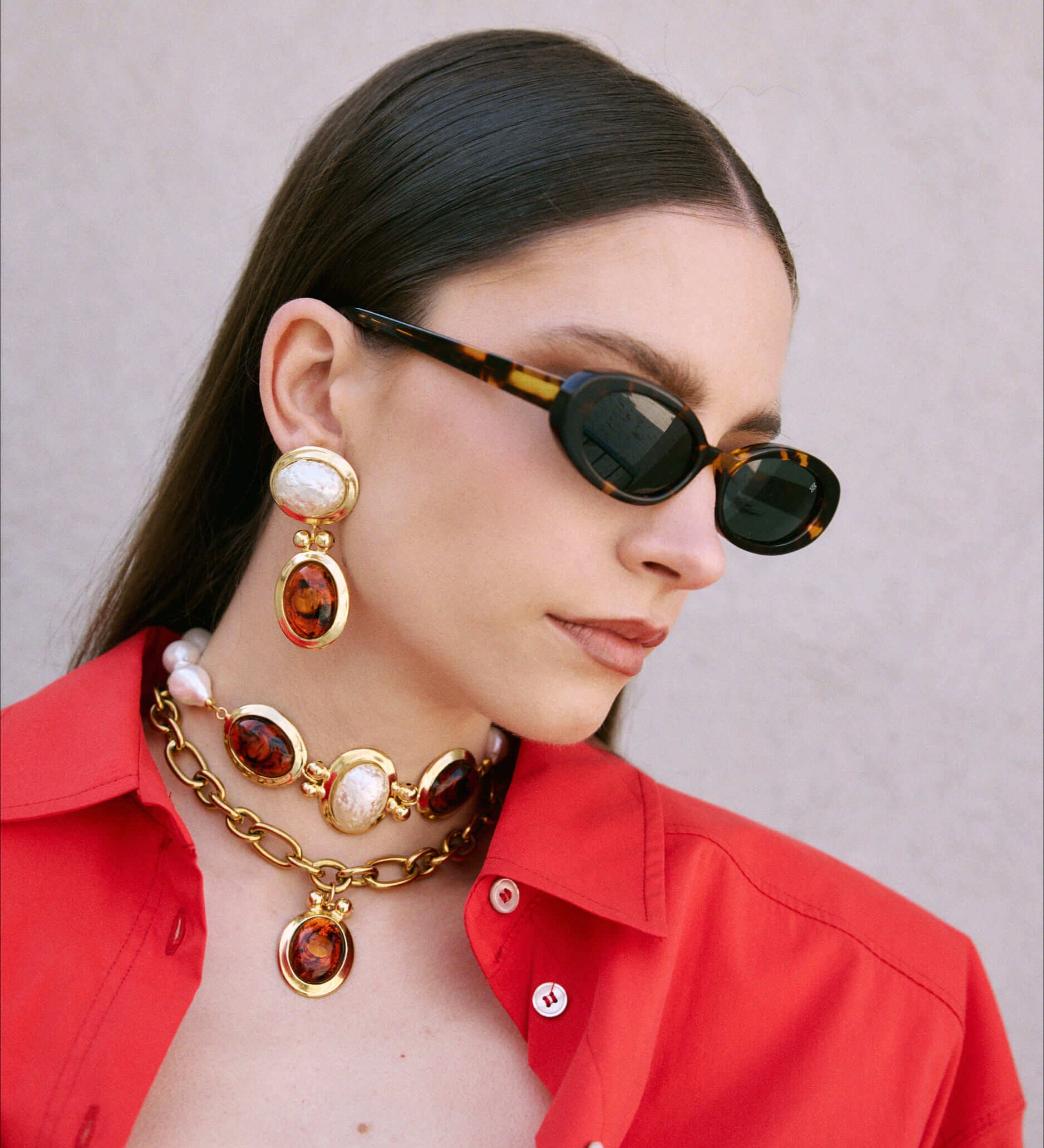 Crown Necklace – 24k Gold, Schildpatt & Perlen | Yasèmia Necklace Yasèmia