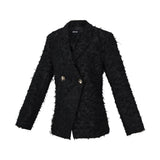 Fluffy Statement Blazer – Schwarz | Yasèmia Clothes Yasèmia