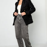 Fluffy Statement Blazer – Schwarz | Yasèmia Clothes Yasèmia