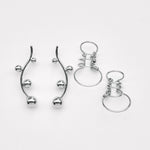 Gemini Ohrringe | 4-teiliges Set mit Silberversilberten Ohrringen & Manschetten – Yasèmia Earrings Yasèmia