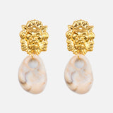 Handgemachte Amani Löwen - Ohrringe Beige l Yasèmia Jewellery Yasèmia