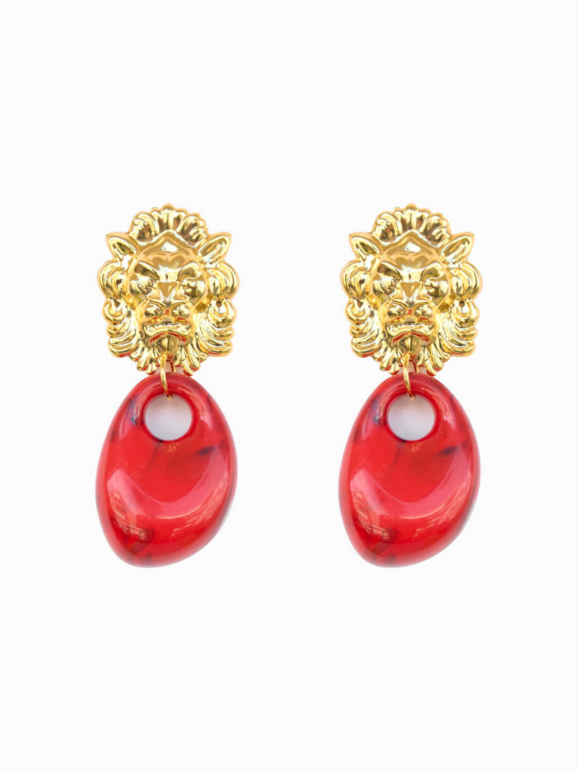 Handgemachte Amani Löwen - Ohrringe Red l Yasèmia Jewellery Yasèmia
