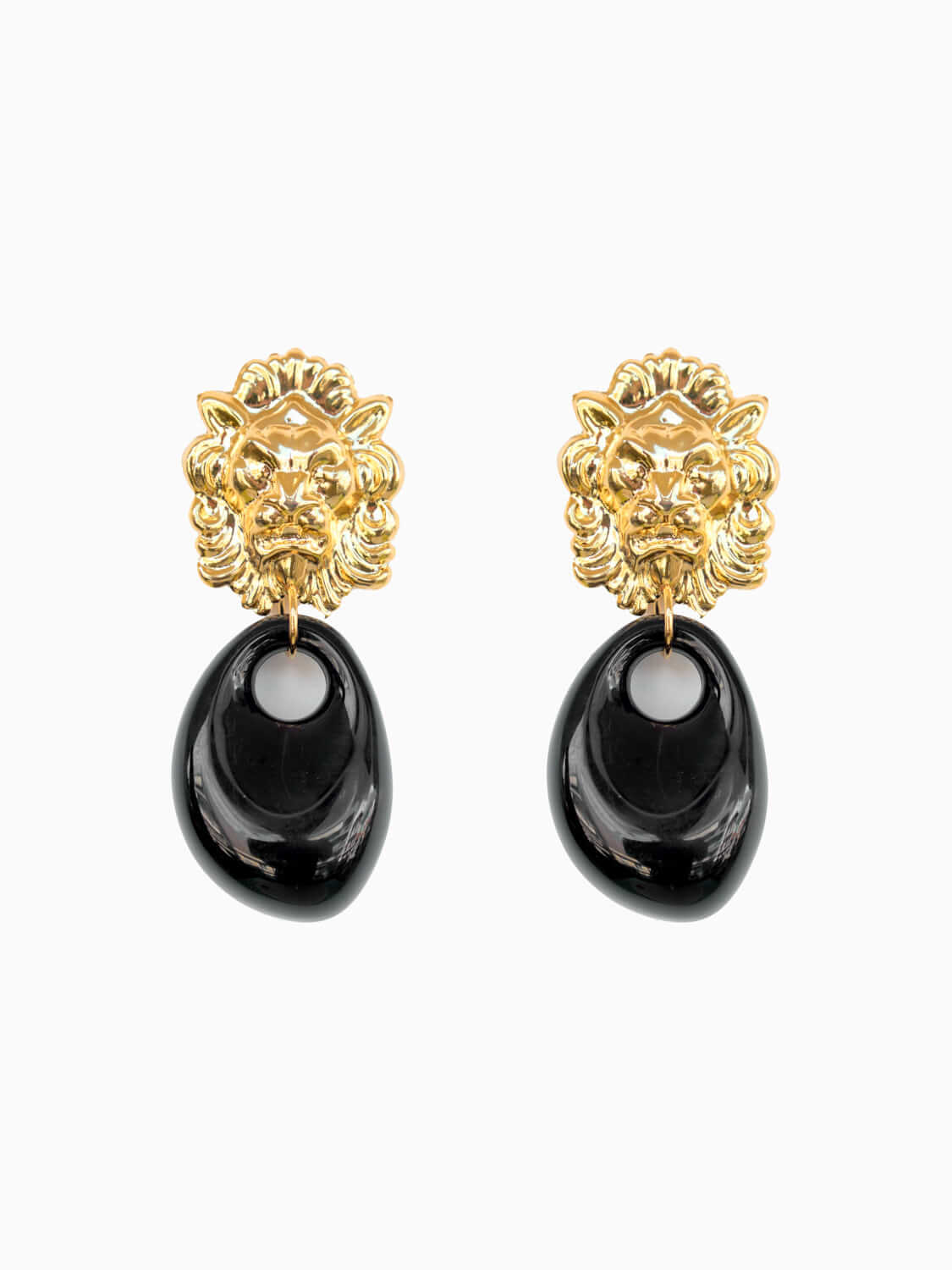 Handgemachte Amani Löwen - Ohrringe Schwarz l Yasèmia Jewellery Yasèmia