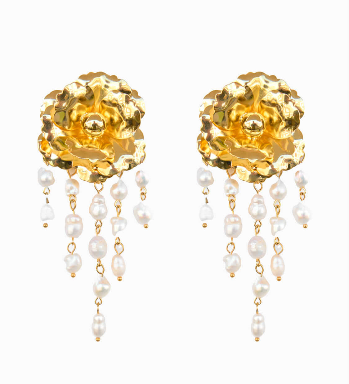 Handgemachte Blossom Ohrringe 24K Vergoldet l Yasèmia Jewellery Yasèmia