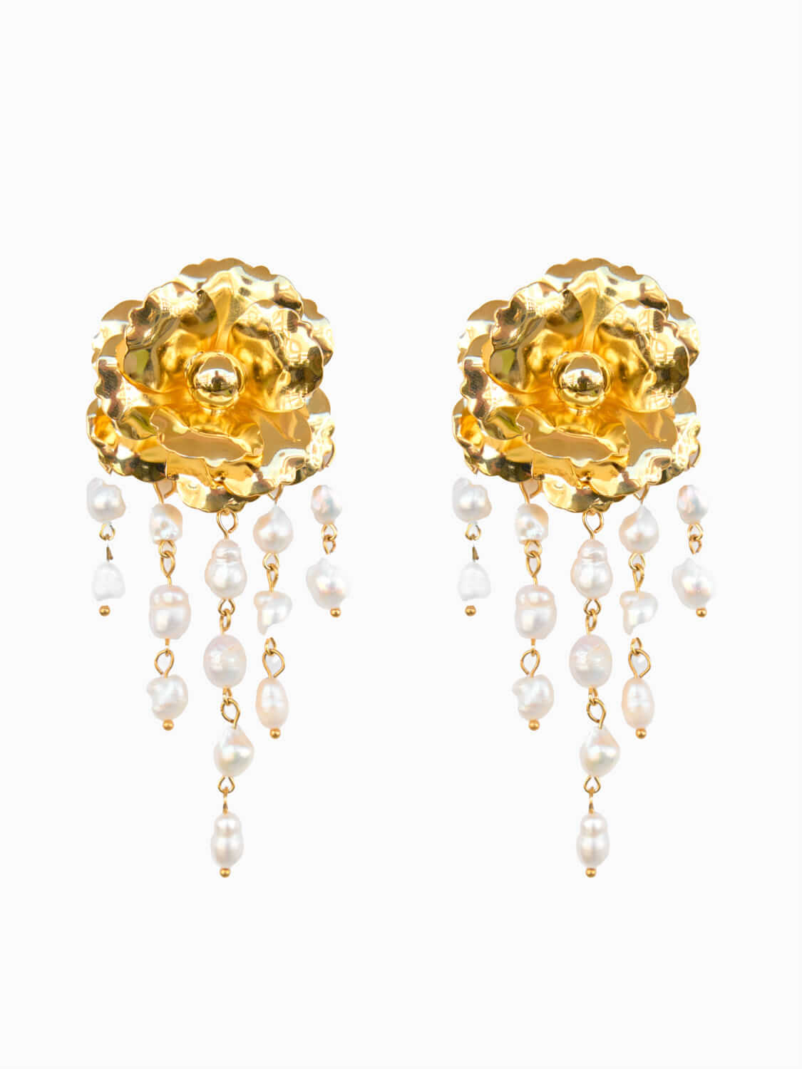 Handgemachte Blossom Ohrringe 24K Vergoldet l Yasèmia Jewellery Yasèmia