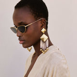 Handgemachte Chandelier Ohrringe 24K Vergoldet l Yasèmia Jewellery Yasèmia