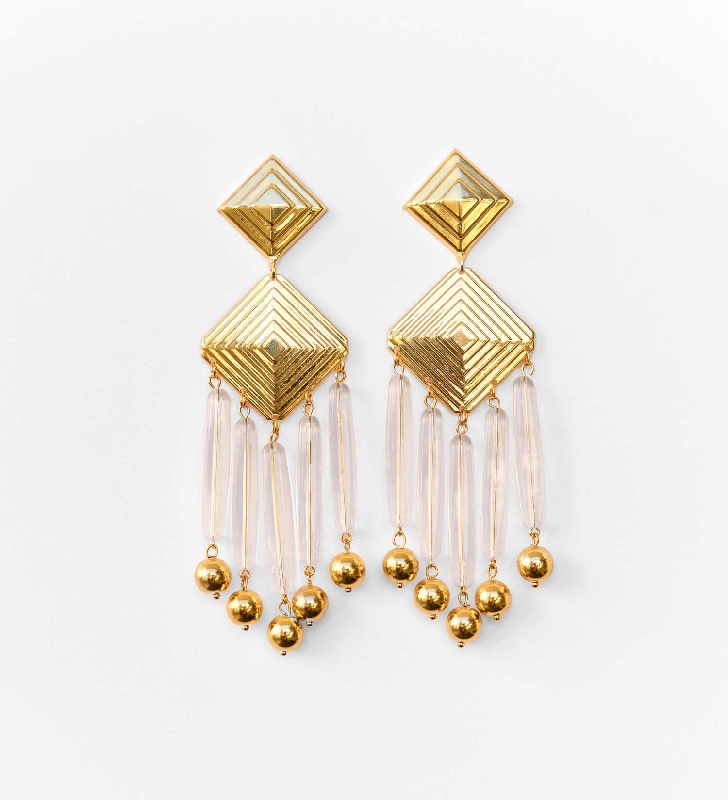 Handgemachte Chandelier Ohrringe 24K Vergoldet l Yasèmia Jewellery Yasèmia