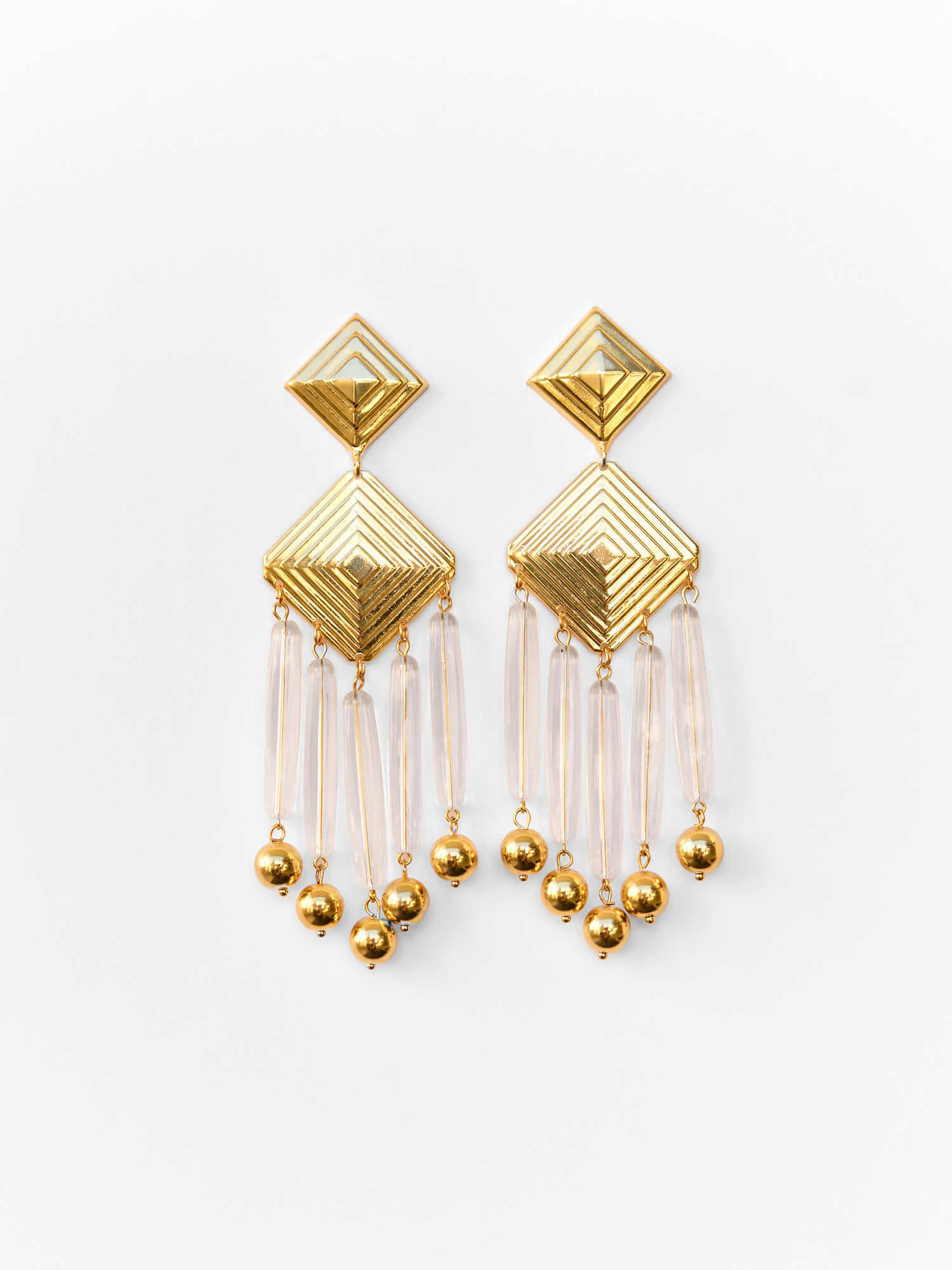 Handgemachte Chandelier Ohrringe 24K Vergoldet l Yasèmia Jewellery Yasèmia