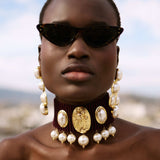 Handgemachter Schmuck Duesseldorf Choker Halskette Μalena Gold - Choker l Yasèmia