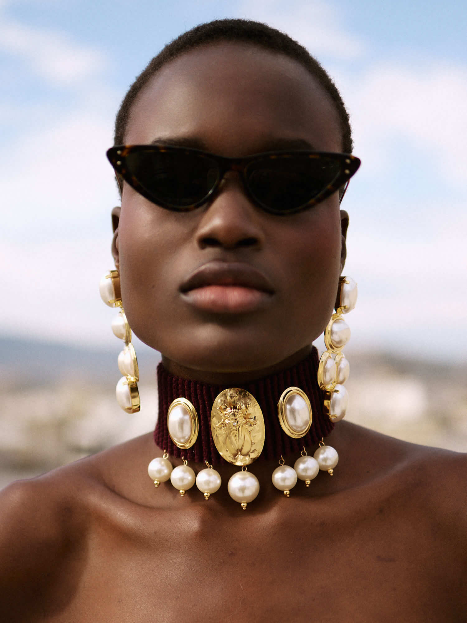 Handgemachter Schmuck Duesseldorf Choker Halskette Μalena Gold - Choker l Yasèmia