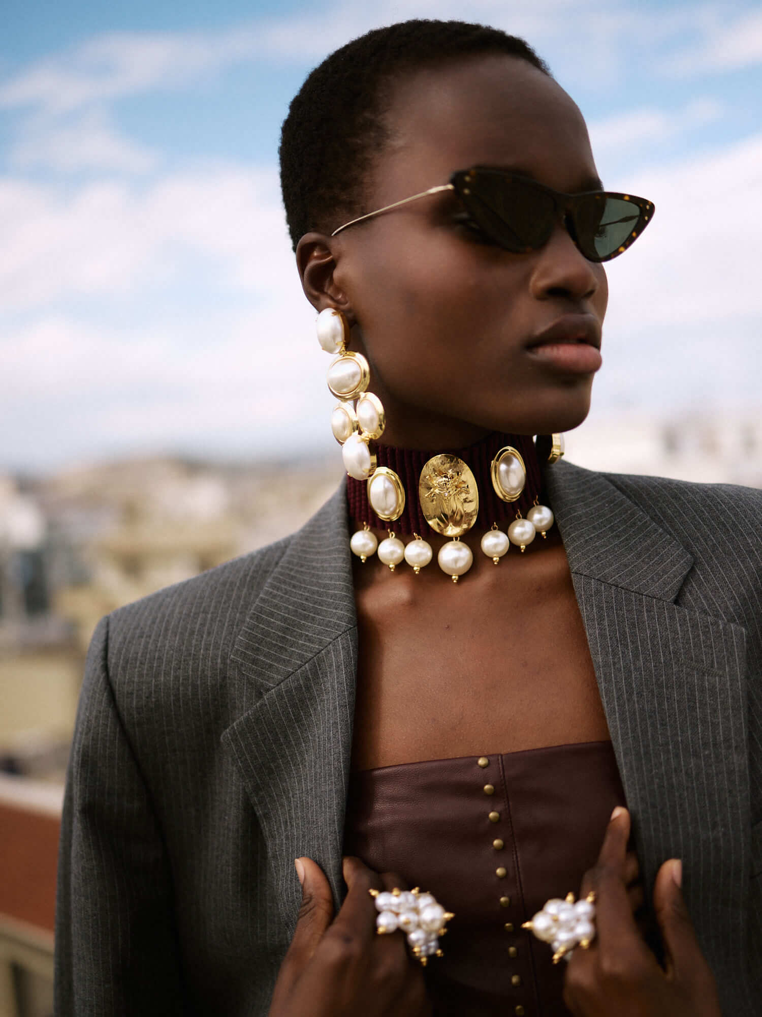 Handgemachter Schmuck Duesseldorf Choker Halskette Μalena Gold - Choker l Yasèmia