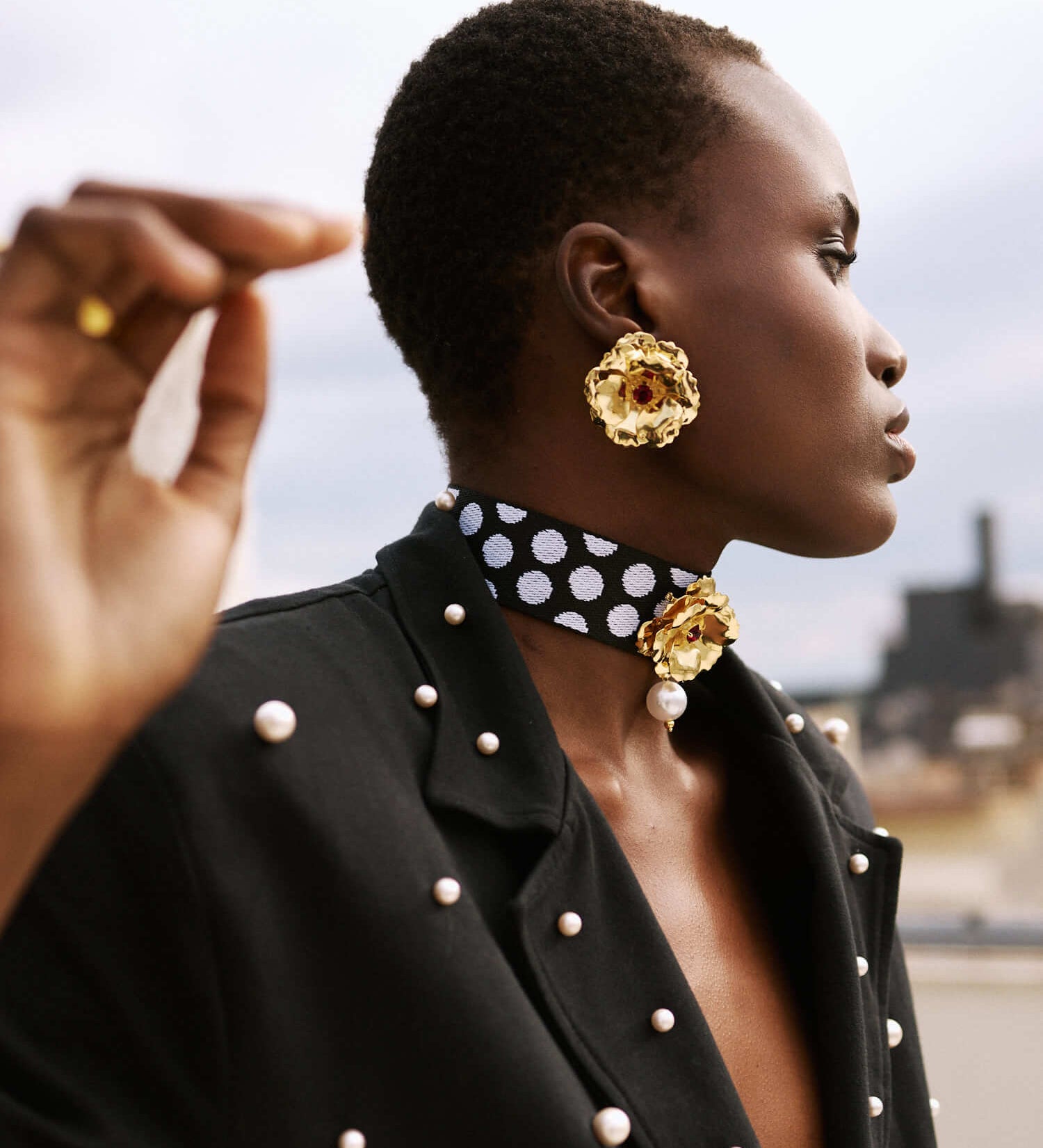 Handgemachte Moonflower Ohrringe - 24K Vergoldet l Yasèmia Jewellery Yasèmia