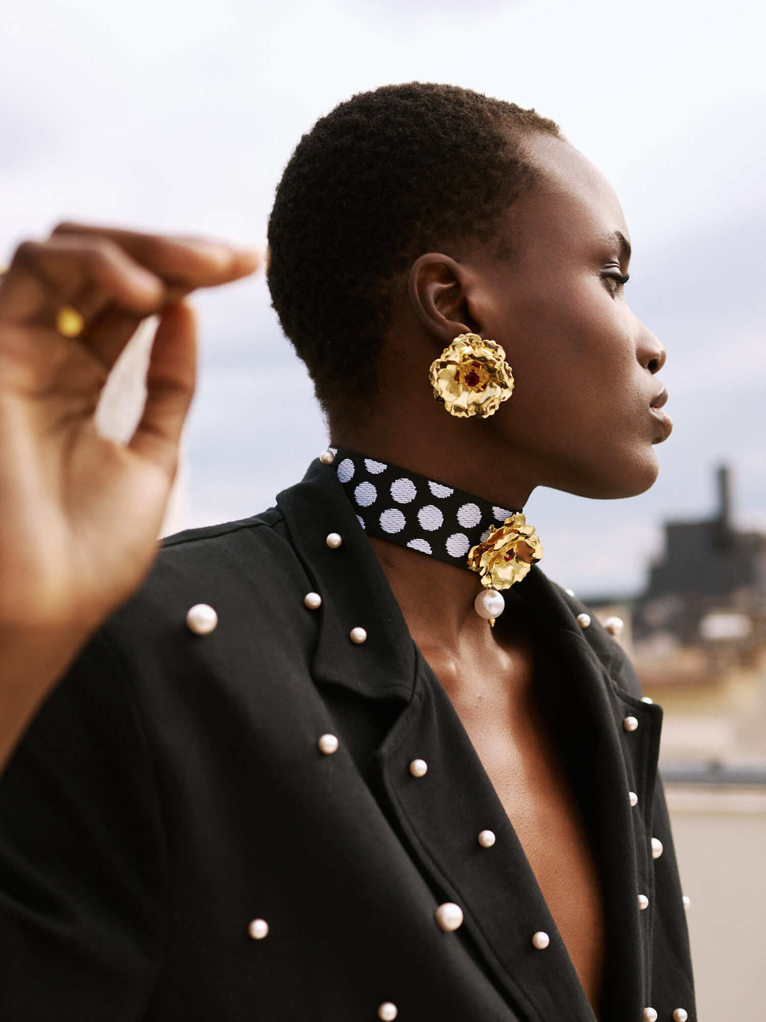 Handgemachte Moonflower Ohrringe - 24K Vergoldet l Yasèmia Jewellery Yasèmia