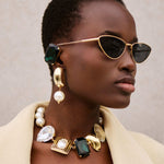 Handgemachter Schmuck Duesseldorf Yasemia jewellery Ohrringe statement set gold mit Steinen