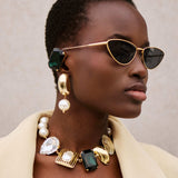 Handgemachter Schmuck Duesseldorf Yasemia jewellery Ohrringe statement set gold mit Steinen