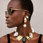 Handgemachter Schmuck Duesseldorf Yasemia jewellery Ohrringe statement set gold mit Steinen