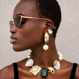 Handgemachter Schmuck Duesseldorf Yasemia jewellery Ohrringe statement set gold mit Steinen