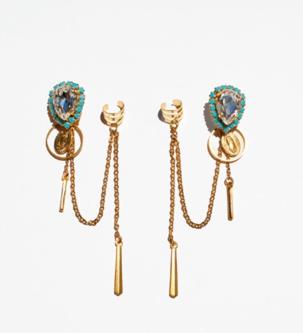Handgemachte Talisman Ohrringe 24K Vergoldet l Yasèmia Jewellery Yasèmia