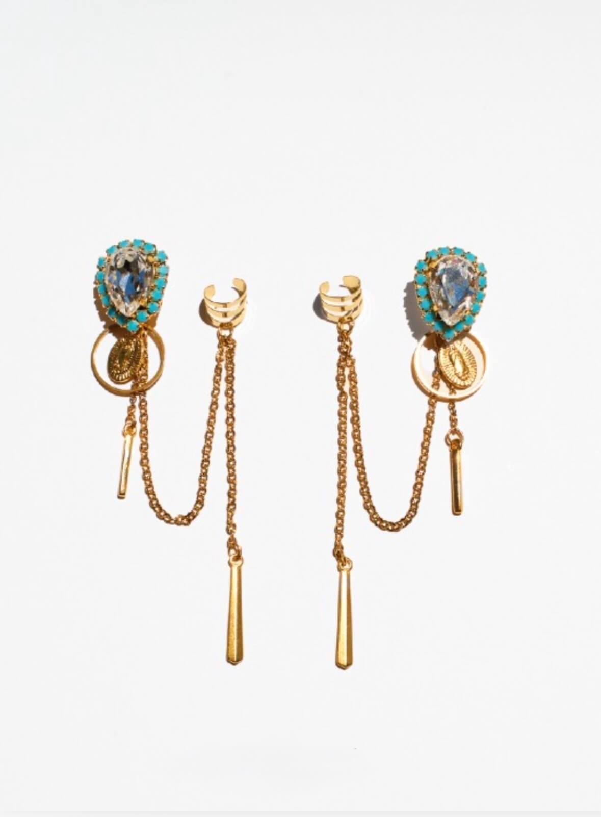 Handgemachte Talisman Ohrringe 24K Vergoldet l Yasèmia Jewellery Yasèmia