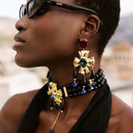 Handgemachter Schmuck Duesseldorf Yasemia jewellery Ohrringe Kreuz statement set gold mit steinen