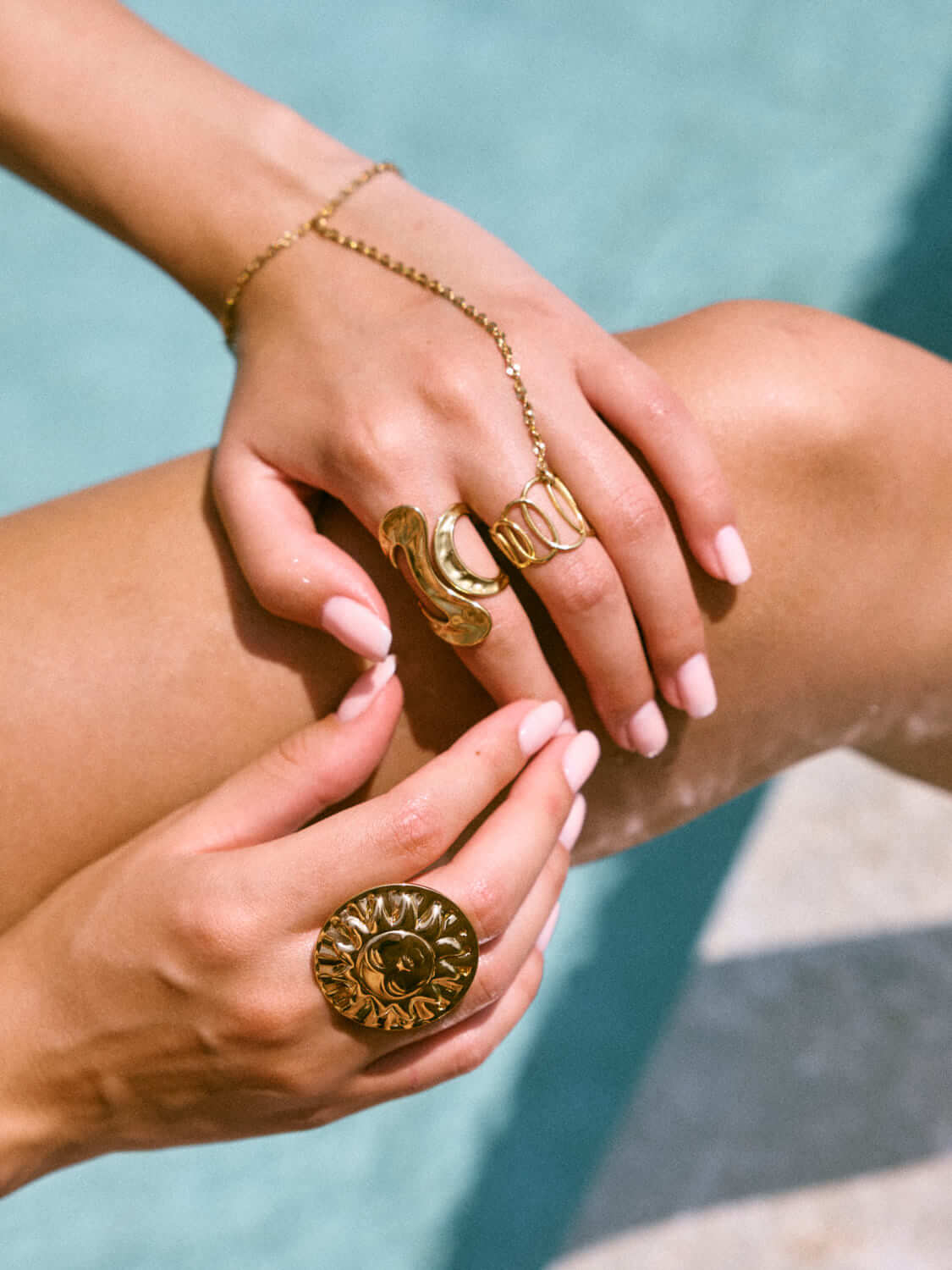 Handgemachter Freya Ring - Armband 24K Vergoldet l Yasèmia Jewellery Yasèmia