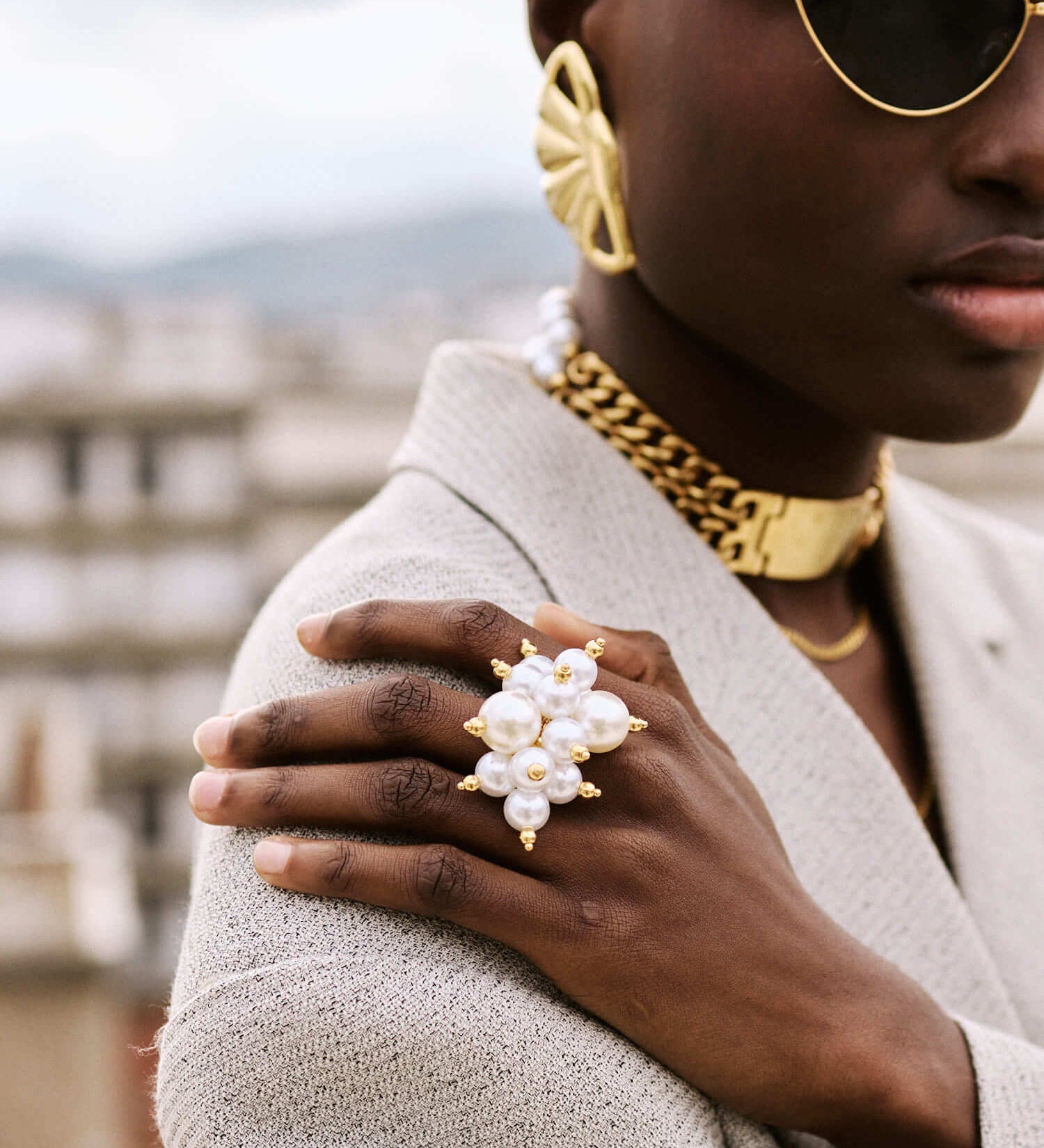 Handgemachter Nimbus Ring vergoldet l Yasèmia Jewellery Yasèmia