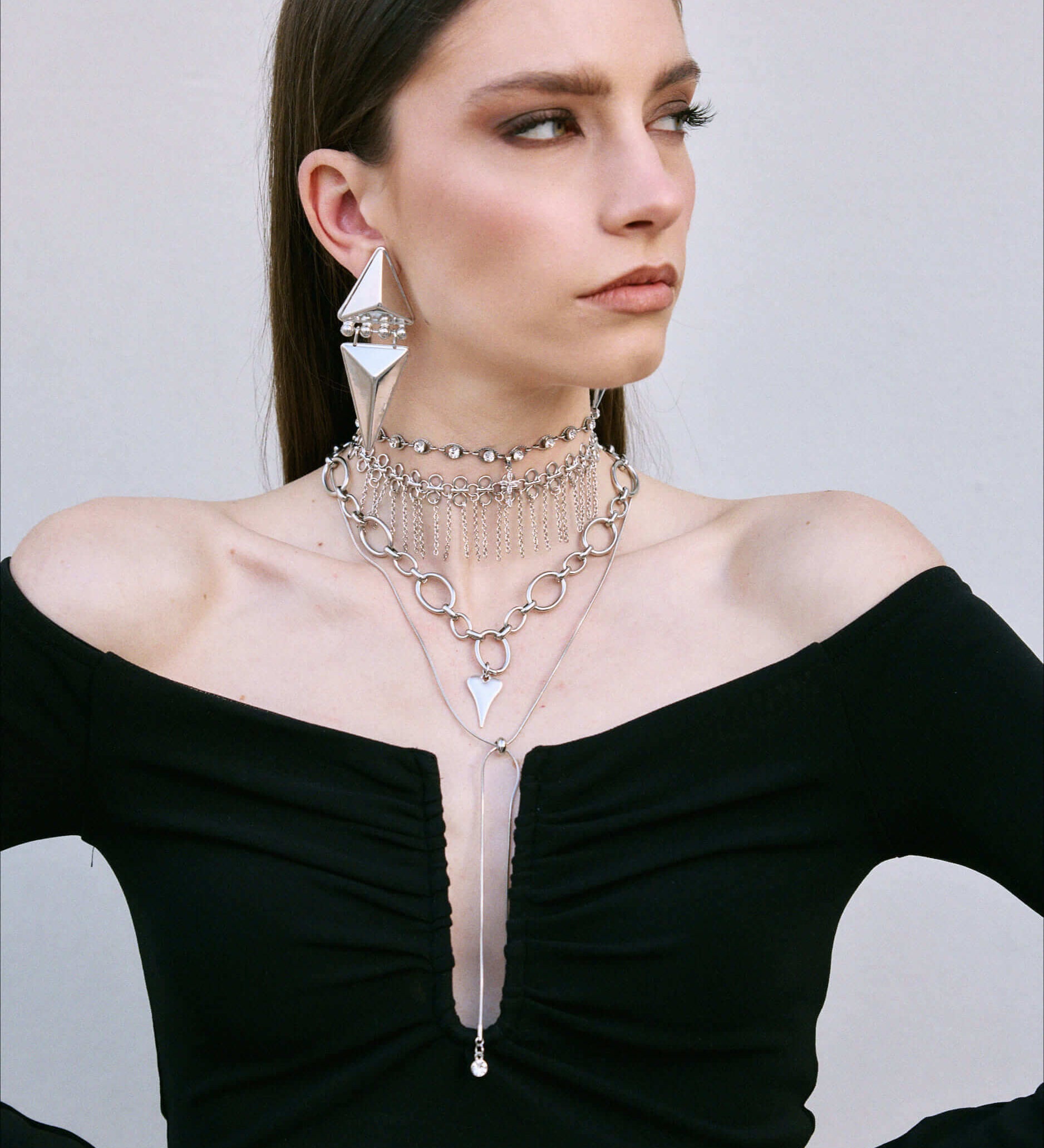 Kaja Choker – Silber, Zirkon & Herzanhänger | Yasèmia Choker Yasèmia