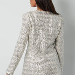 Yasemia Glitzerblazer Damen Silber eleganter Blazer für Abend und Party