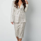 Paillettenblazer Damen Elegant Silber | Yasèmia Clothes Yasèmia