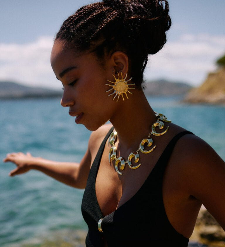 Raggio Ohrringe | 24K Vergoldete Messing-Ohrringe – Yasèmia Earrings Yasèmia