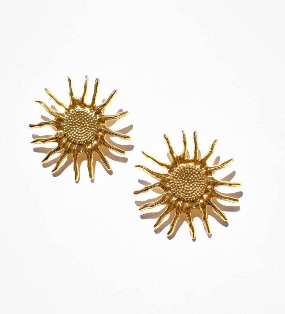 Raggio Ohrringe | 24K Vergoldete Messing-Ohrringe – Yasèmia Earrings Yasèmia