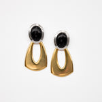 Raven Ohrringe — 24k Gold & Silber Vergoldet mit schwarzem Cabochon | Yasèmia Fashion Jewellery Yasèmia