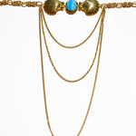 Saudade Choker | 24K Vergoldet mit Türkis Glaskaboschon – Yasèmia Necklace Yasèmia