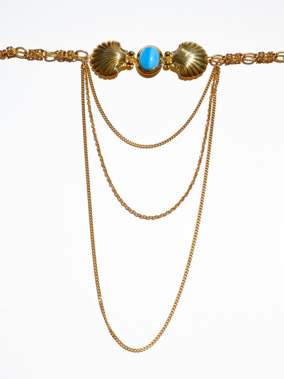 Saudade Choker | 24K Vergoldet mit Türkis Glaskaboschon – Yasèmia Necklace Yasèmia