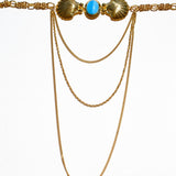 Saudade Choker | 24K Vergoldet mit Türkis Glaskaboschon – Yasèmia Necklace Yasèmia