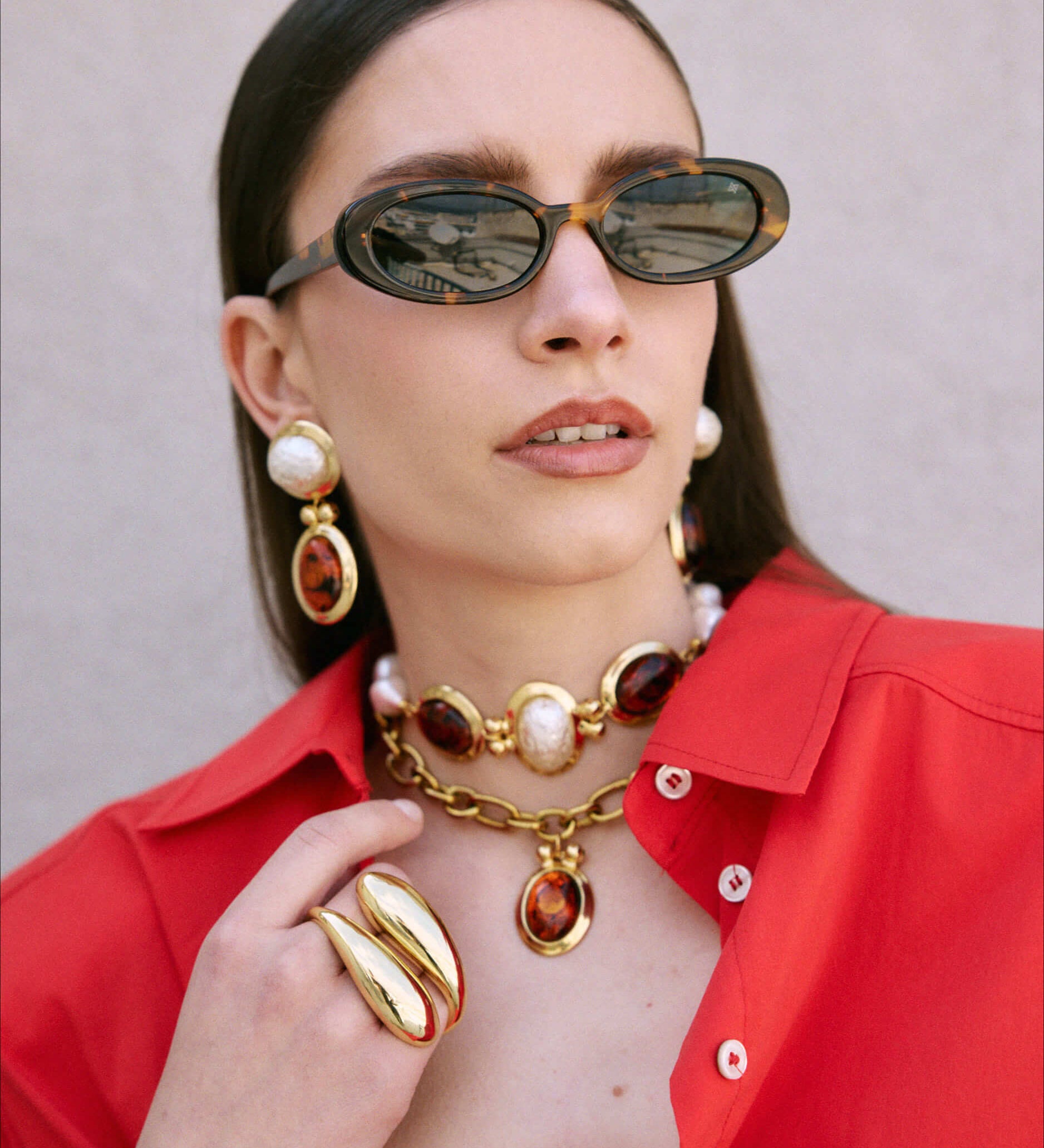 Second Story Choker – 24k Gold, Perlen & Schildpatt | Yasèmia Choker Yasèmia