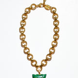Selva Halskette (Malachite) | Goldene Edelstahlkette mit Türkis Panther-Anhänger – Yasèmia Necklace Yasèmia