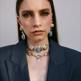 Silver Haze Choker – Glas Cabochons | Yasèmia Choker Yasèmia