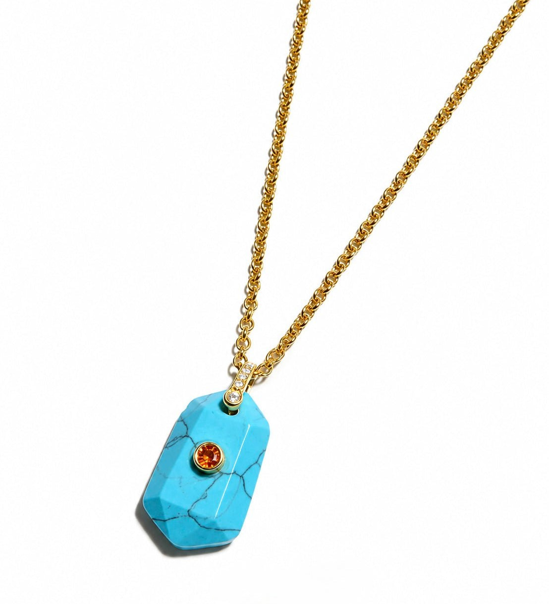 Tati Halskette | Goldene Halskette mit Türkis -Anhänger – Yasèmia Necklace Yasèmia