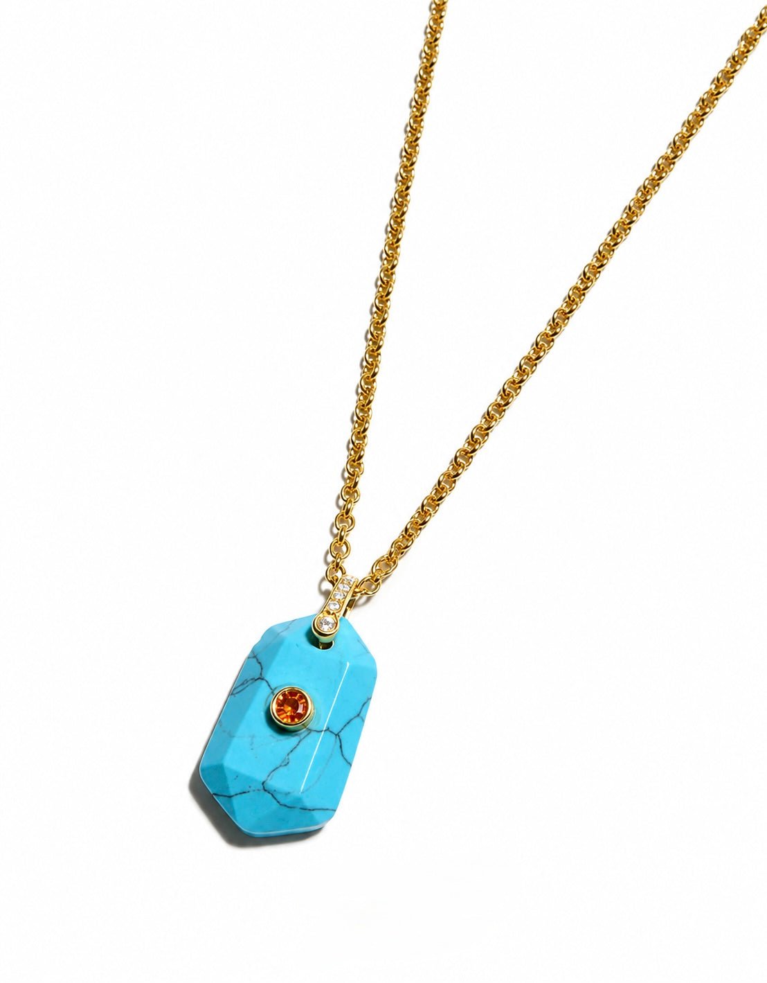 Tati Halskette | Goldene Halskette mit Türkis -Anhänger – Yasèmia Necklace Yasèmia
