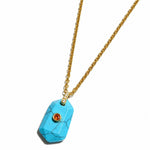 Tati Halskette | Goldene Halskette mit Türkis -Anhänger – Yasèmia Necklace Yasèmia