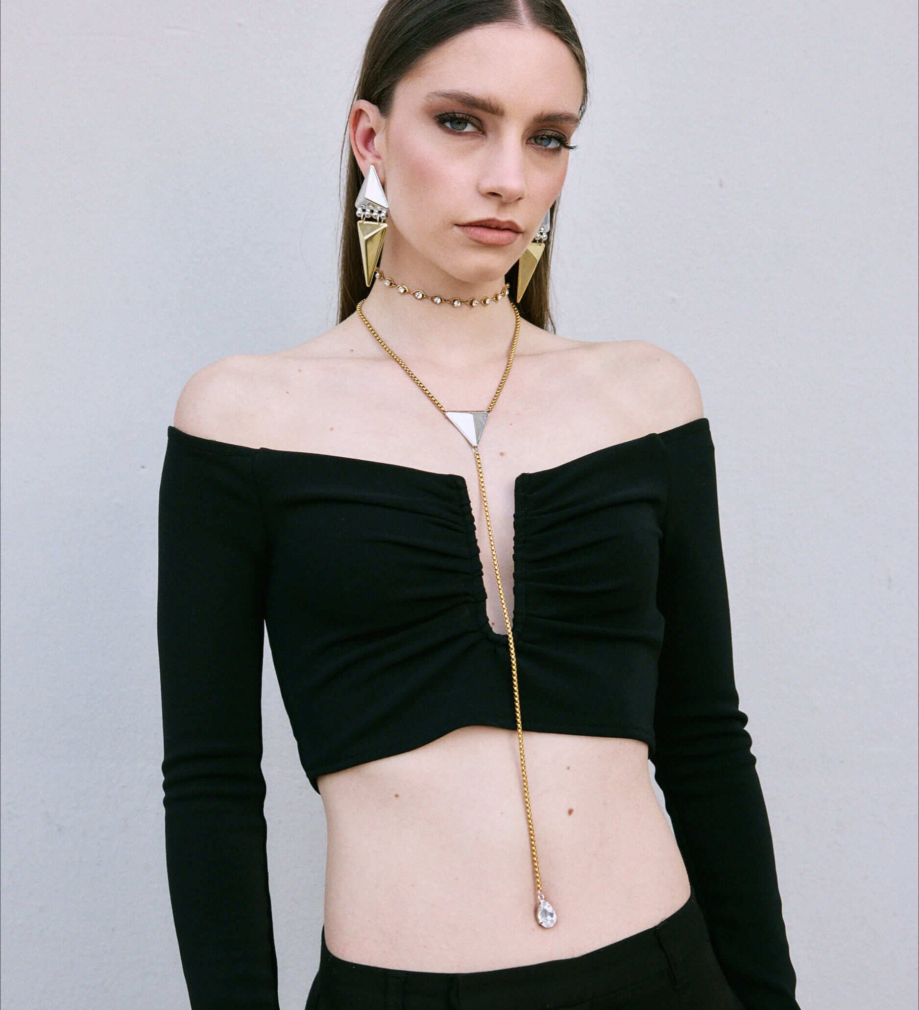Trinity Drop Necklace – Gold, Silber & Preciosa Kristall | Yasèmia Necklace Yasèmia