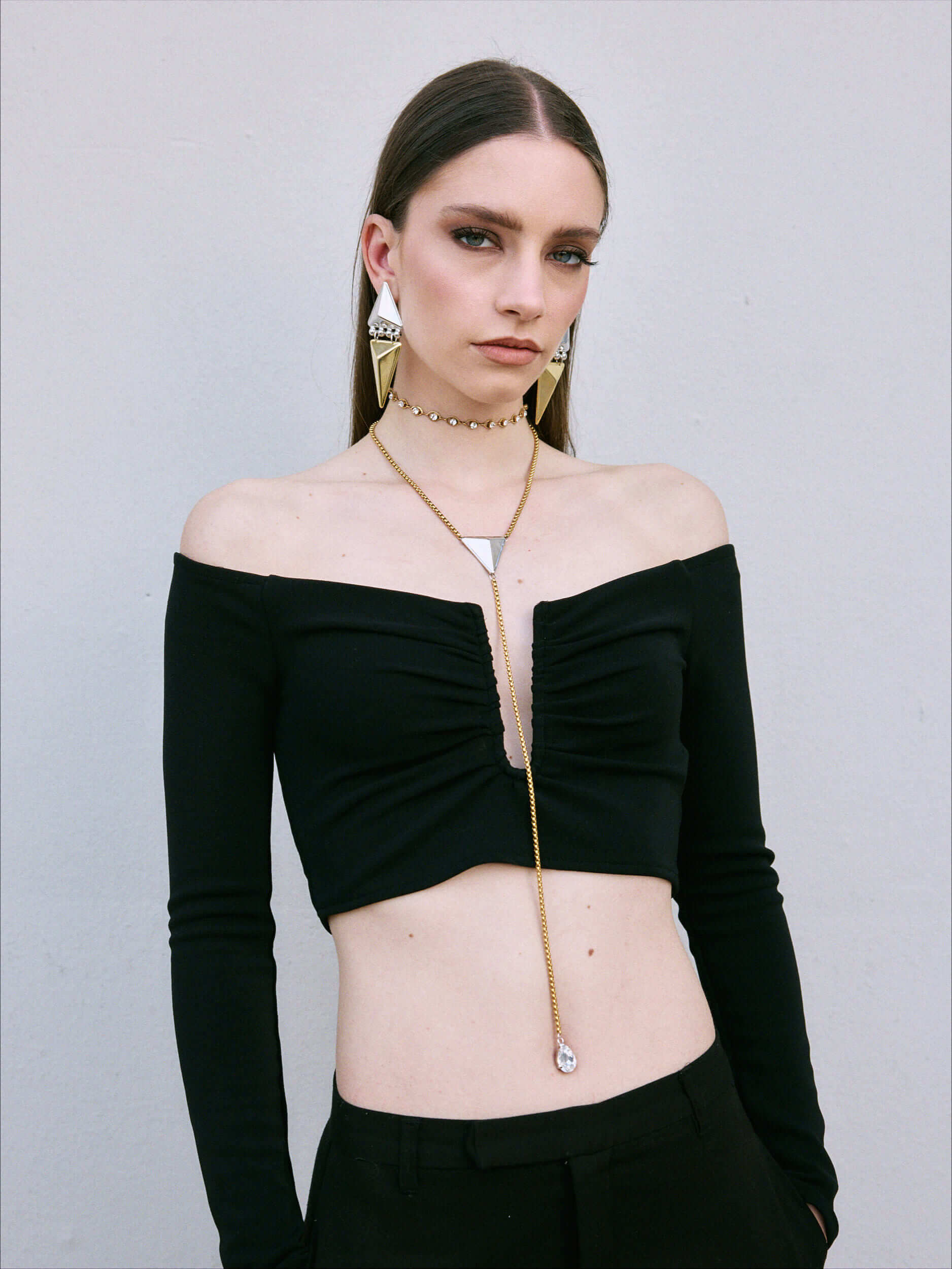 Trinity Drop Necklace – Gold, Silber & Preciosa Kristall | Yasèmia Necklace Yasèmia