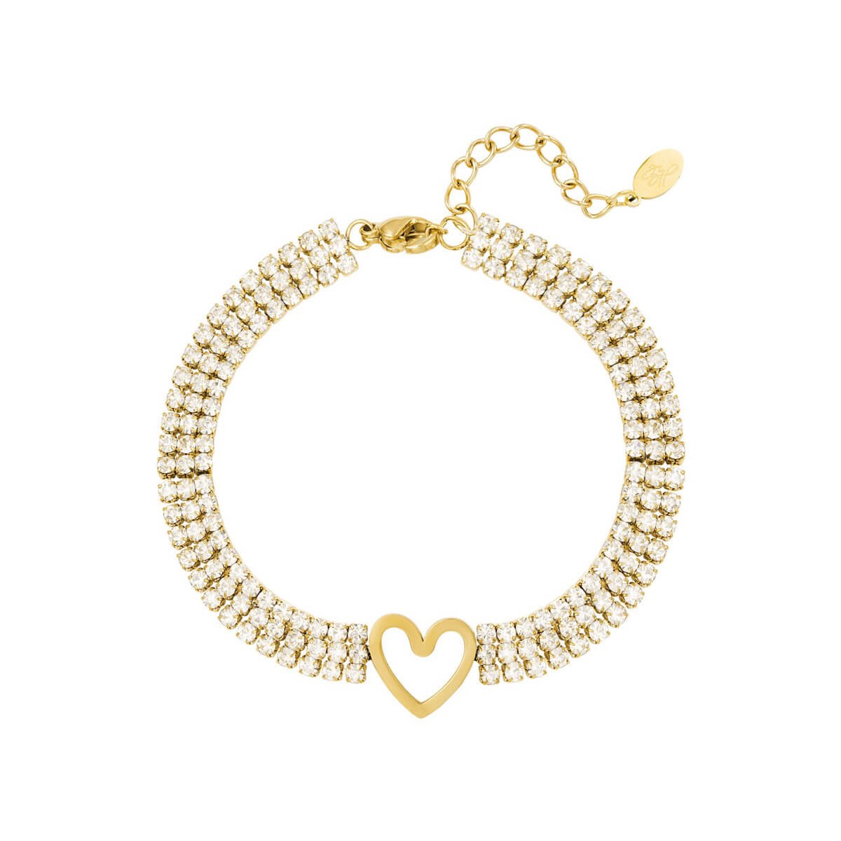 Elegantes Armband aus 18K Edelstahl & Zirkonia mit Herz - Element l Yasèmia Jewellery Yasèmia