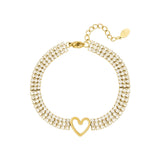 Elegantes Armband aus 18K Edelstahl & Zirkonia mit Herz - Element l Yasèmia Jewellery Yasèmia